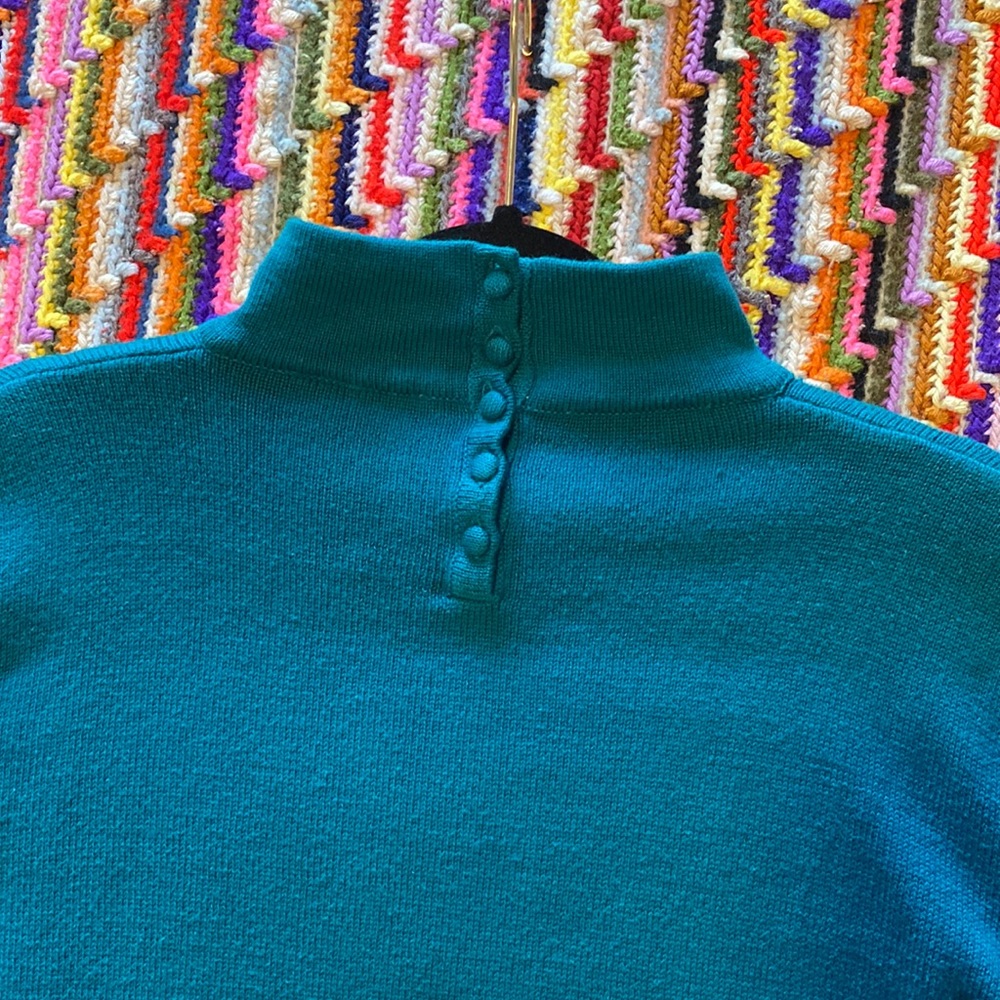 Womens vintage button turtle neck sweater